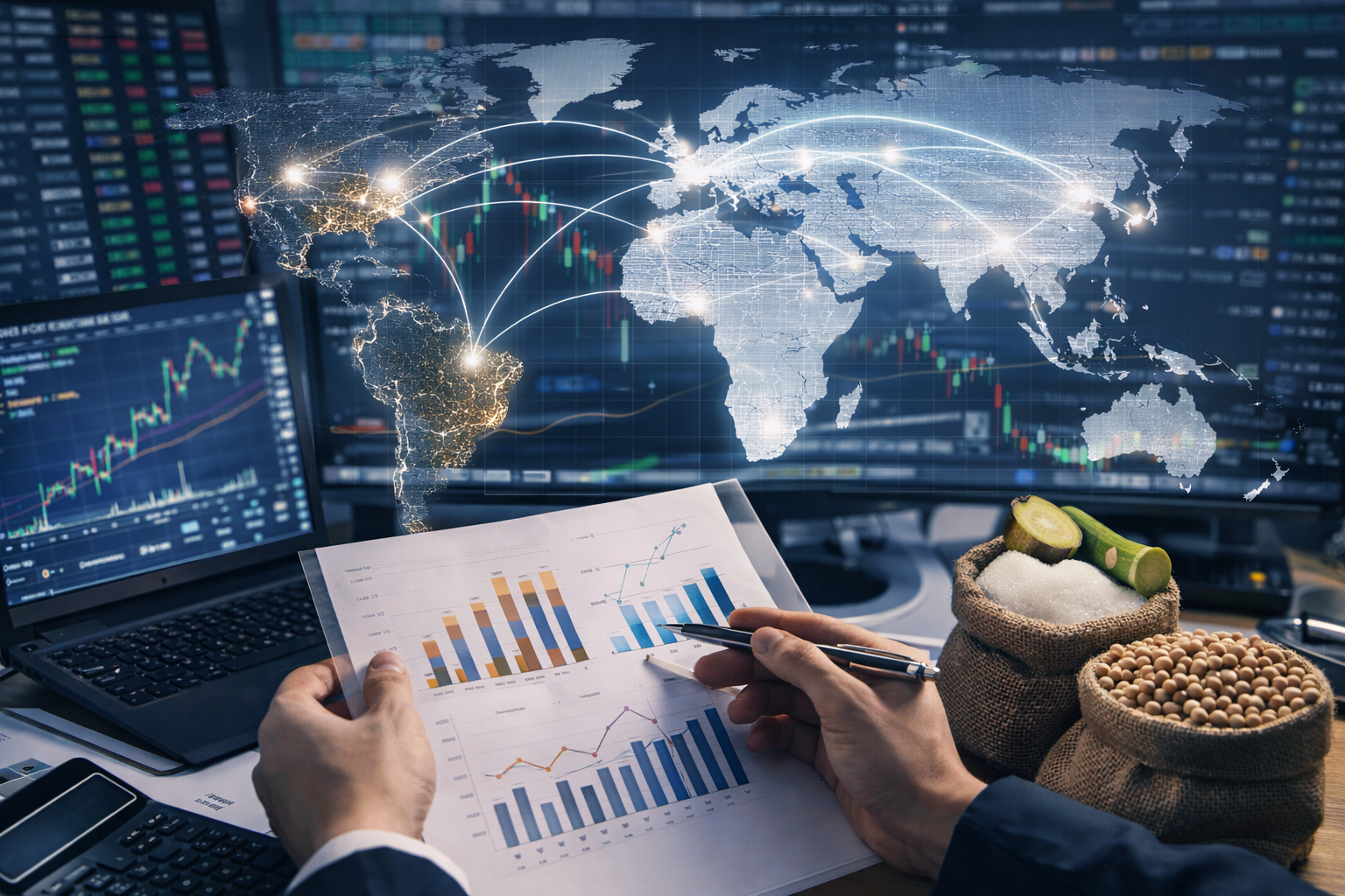 Análise de mercado e inteligência aplicada ao comércio internacional de commodities